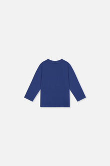 T-shirt à manches longues en coton biologique bleu pour bébé