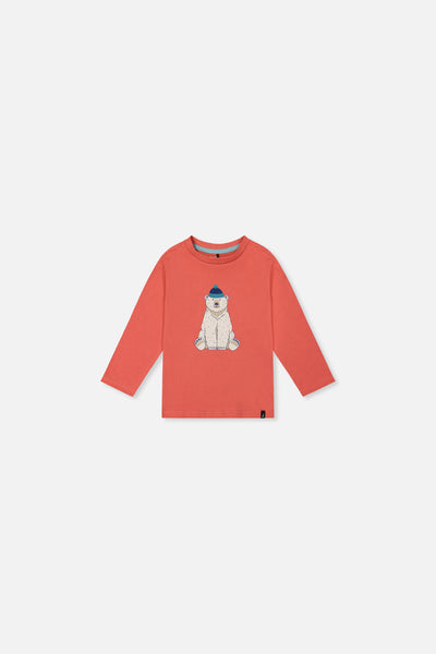 Baby Langarmshirt aus Bio-Baumwolle in Rosarot-Orange