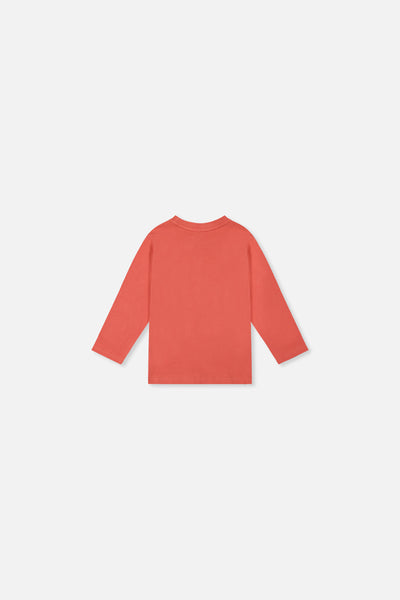 Baby Langarmshirt aus Bio-Baumwolle in Rosarot-Orange