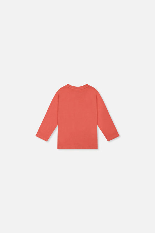 Baby Langarmshirt aus Bio-Baumwolle in Rosarot-Orange