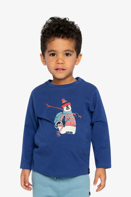 Long Sleeve Organic Cotton T-Shirt Blue - J20S70_04800