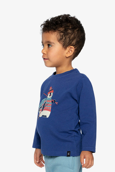 Long Sleeve Organic Cotton T-Shirt Blue - J20S70_04800