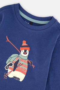 Long Sleeve Organic Cotton T-Shirt Blue - J20S70_04800