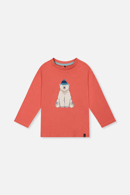 Long Sleeve Organic Cotton T-Shirt Rose Orange - J20S70_06540