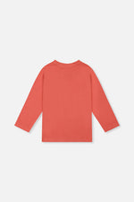Long Sleeve Organic Cotton T-Shirt Rose Orange - J20S70_06540