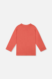Long Sleeve Organic Cotton T-Shirt Rose Orange - J20S70_06540