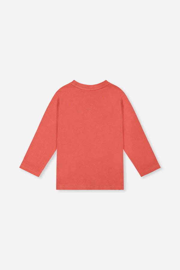 Long Sleeve Organic Cotton T-Shirt Rose Orange - J20S70_06540