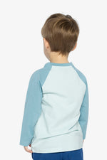 Baby Long Sleeve Raglan Organic Cotton T-Shirt Very Pale Turquoise - J20S71B_04017