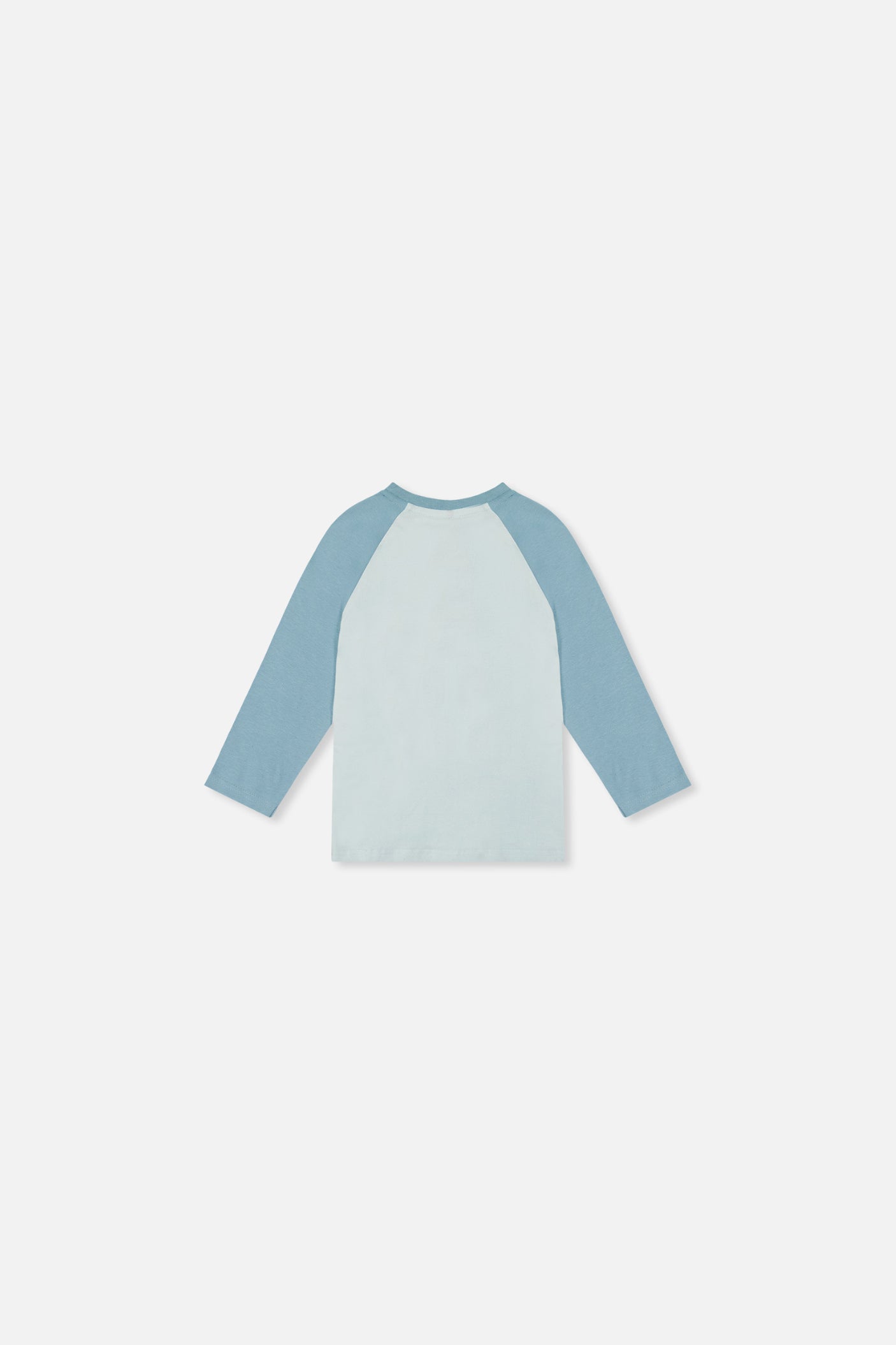 Baby Langarm-Raglan-T-Shirt aus Bio-Baumwolle Sehr Blass Türkis
