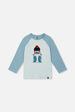 Long Sleeve Raglan Organic Cotton T-Shirt Very Pale Turquoise - J20S71_04017