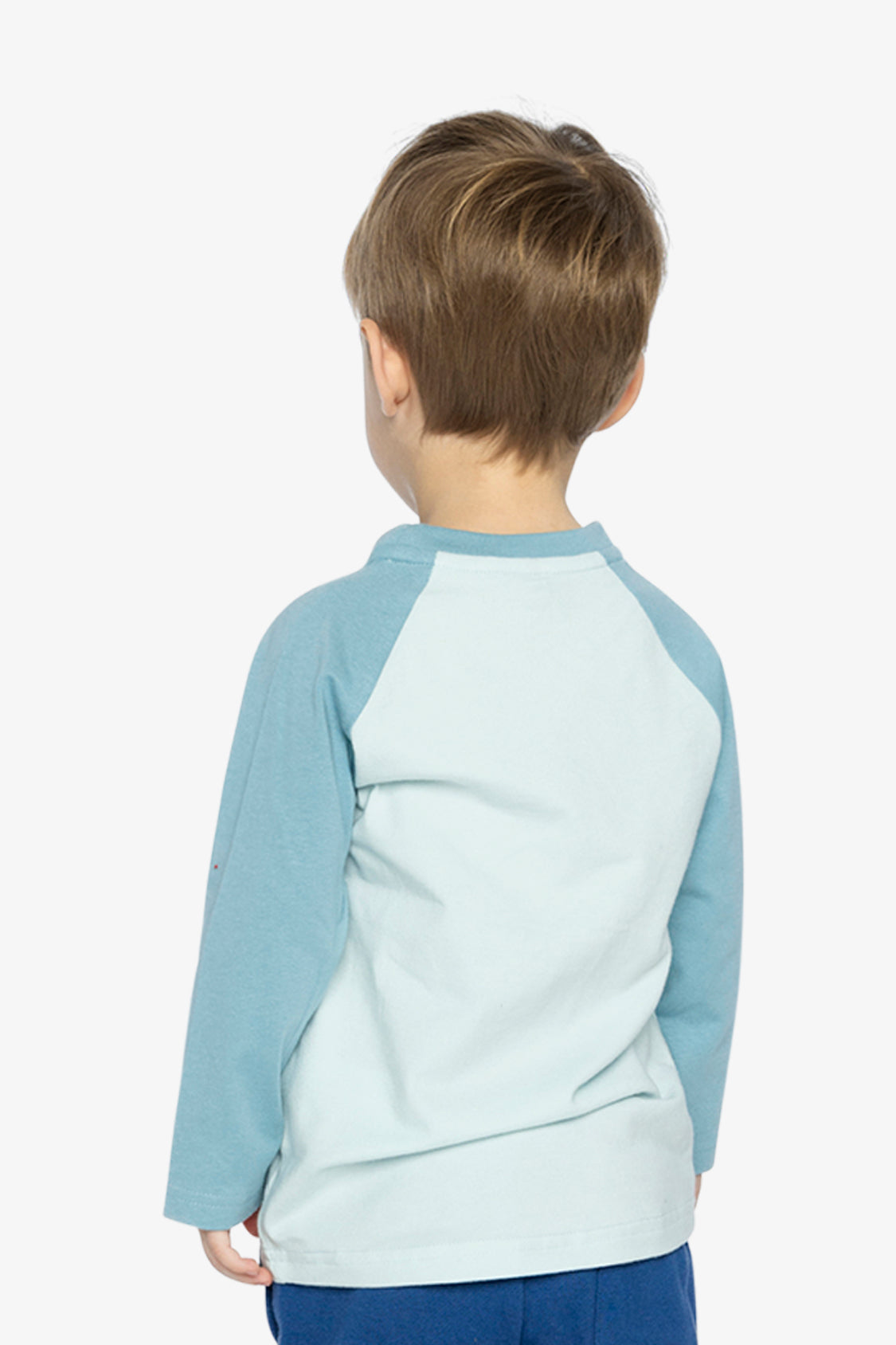 Long Sleeve Raglan Organic Cotton T-Shirt Very Pale Turquoise - J20S71_04017