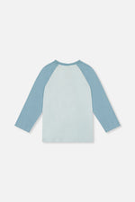 Long Sleeve Raglan Organic Cotton T-Shirt Very Pale Turquoise - J20S71_04017