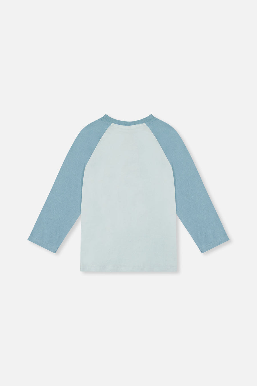 Long Sleeve Raglan Organic Cotton T-Shirt Very Pale Turquoise - J20S71_04017
