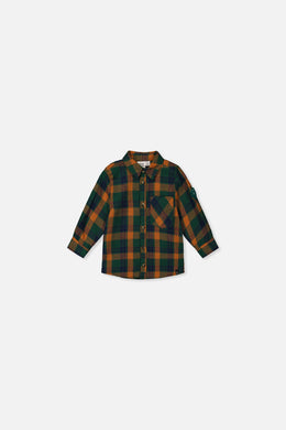 Baby Plaid Shirt Orange, Blue And Green