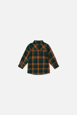Baby Plaid Shirt Orange, Blue And Green