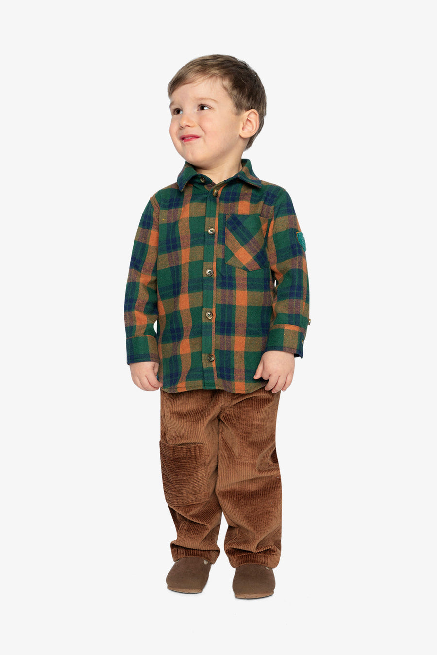 Plaid Shirt Orange, Blue And Green - J20T15_2J264