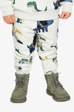 Fleece Sweatpants Beige Dinosaur Print - J20T20_2J263