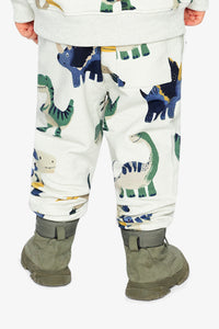 Fleece Sweatpants Beige Dinosaur Print - J20T20_2J263