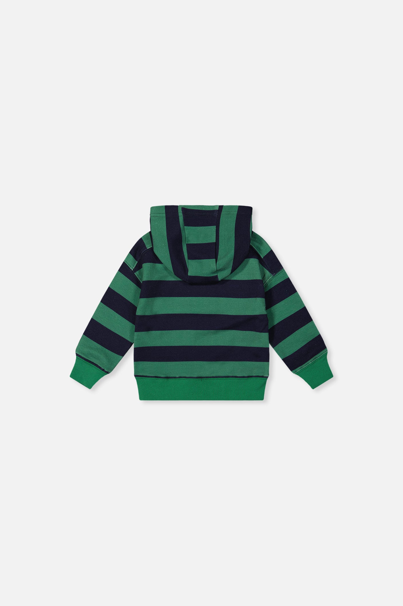 Baby-Fleece-Kapuzenpullover mit Applikation Blau Gestreift Grün