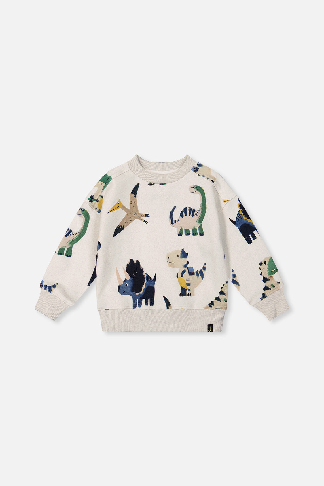 Fleece Sweatshirt Beige Dinosaur Print - J20T32_2J263
