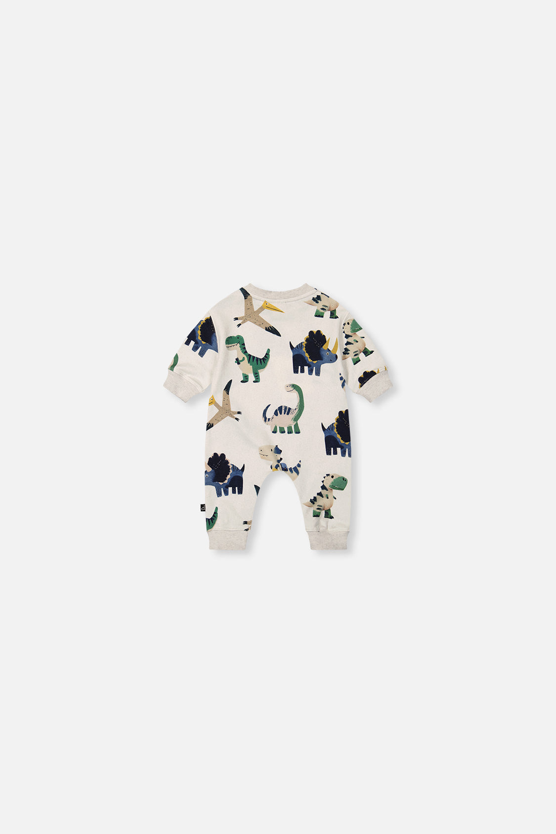 Baby Fleece Jumpsuit Beige Dinosaur Print - J20T40_2J263