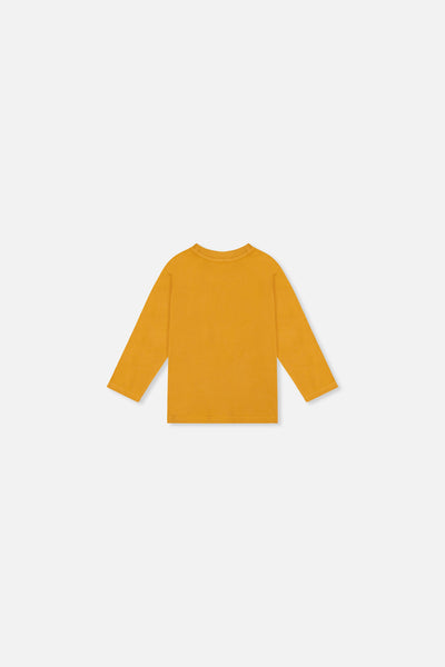 Baby Langarmshirt aus Bio-Baumwolle Senfgelb
