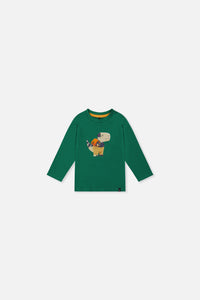 T-shirt à manches longues en coton biologique vert pour bébé
