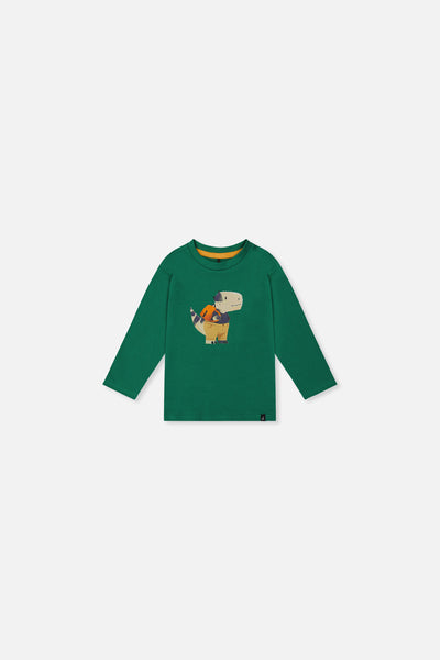 T-shirt à manches longues en coton biologique vert pour bébé