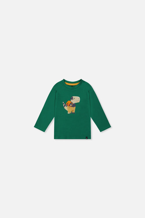 T-shirt à manches longues en coton biologique vert pour bébé