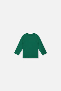 T-shirt à manches longues en coton biologique vert pour bébé