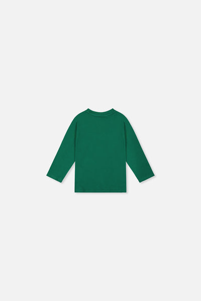 T-shirt à manches longues en coton biologique vert pour bébé