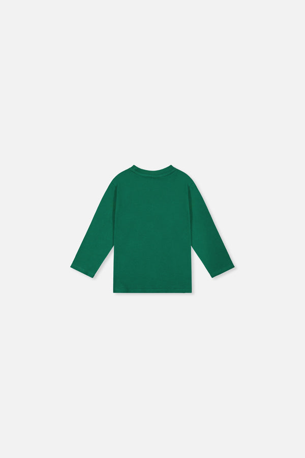 T-shirt à manches longues en coton biologique vert pour bébé