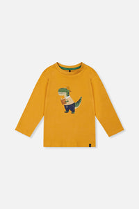 Long Sleeve Organic Cotton T-Shirt Mustard Yellow - J20T70_02290