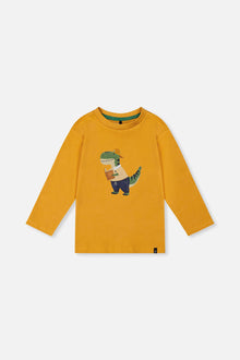 Long Sleeve Organic Cotton T-Shirt Mustard Yellow - J20T70_02290