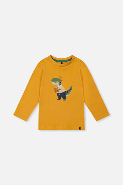 Long Sleeve Organic Cotton T-Shirt Mustard Yellow - J20T70_02290