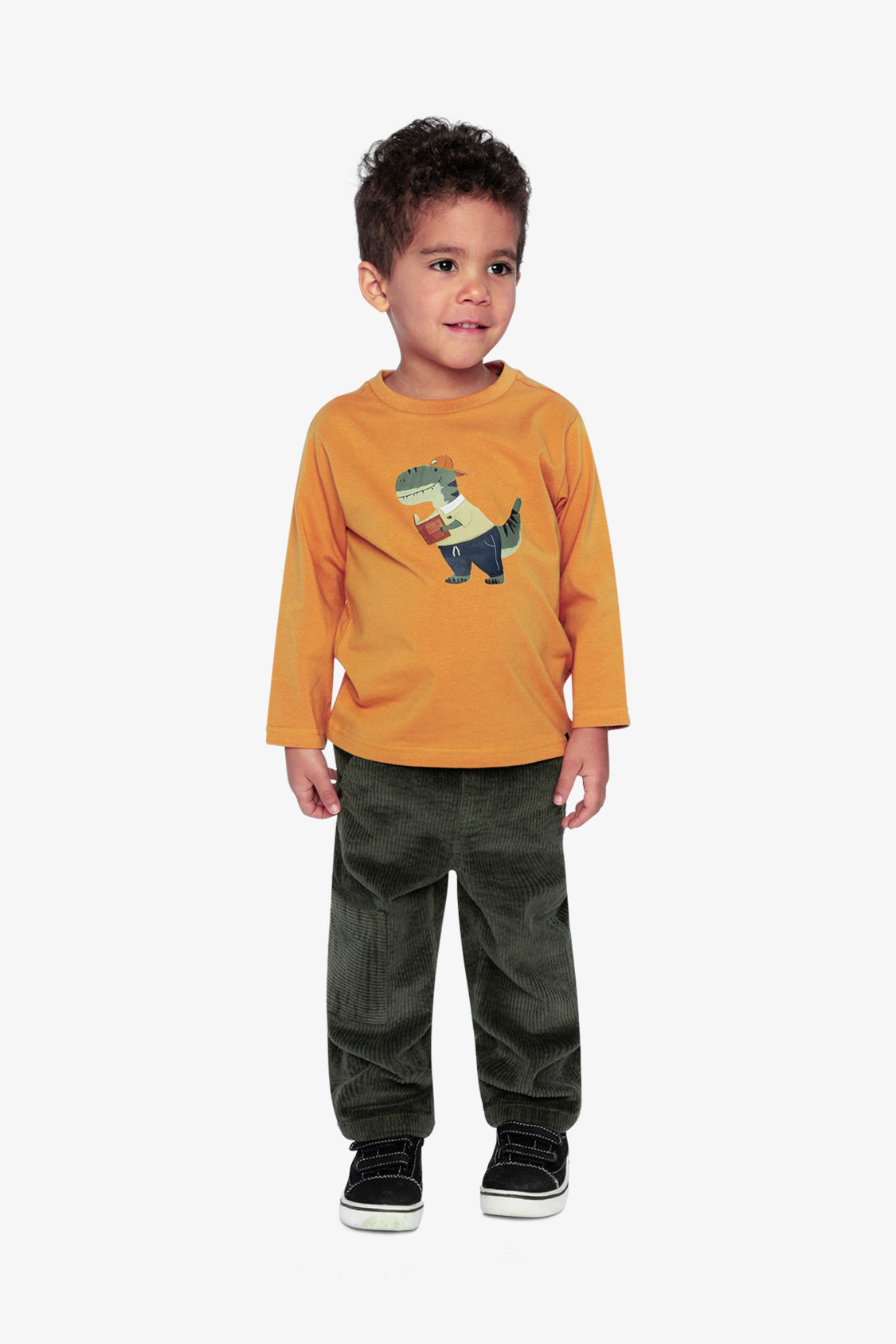 Long Sleeve Organic Cotton T-Shirt Mustard Yellow - J20T70_02290