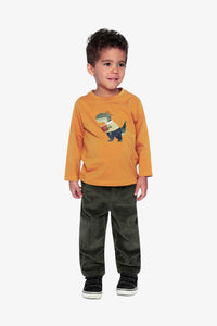 Long Sleeve Organic Cotton T-Shirt Mustard Yellow - J20T70_02290