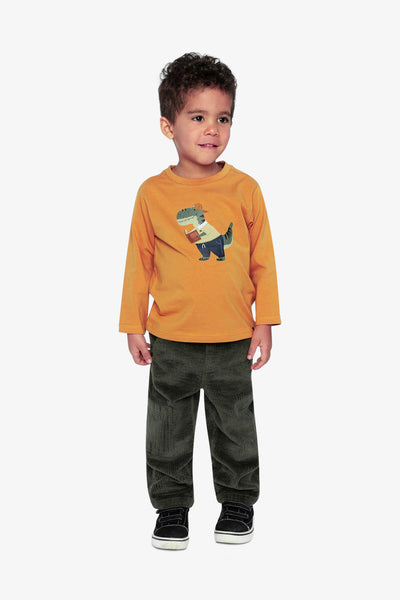 Long Sleeve Organic Cotton T-Shirt Mustard Yellow - J20T70_02290