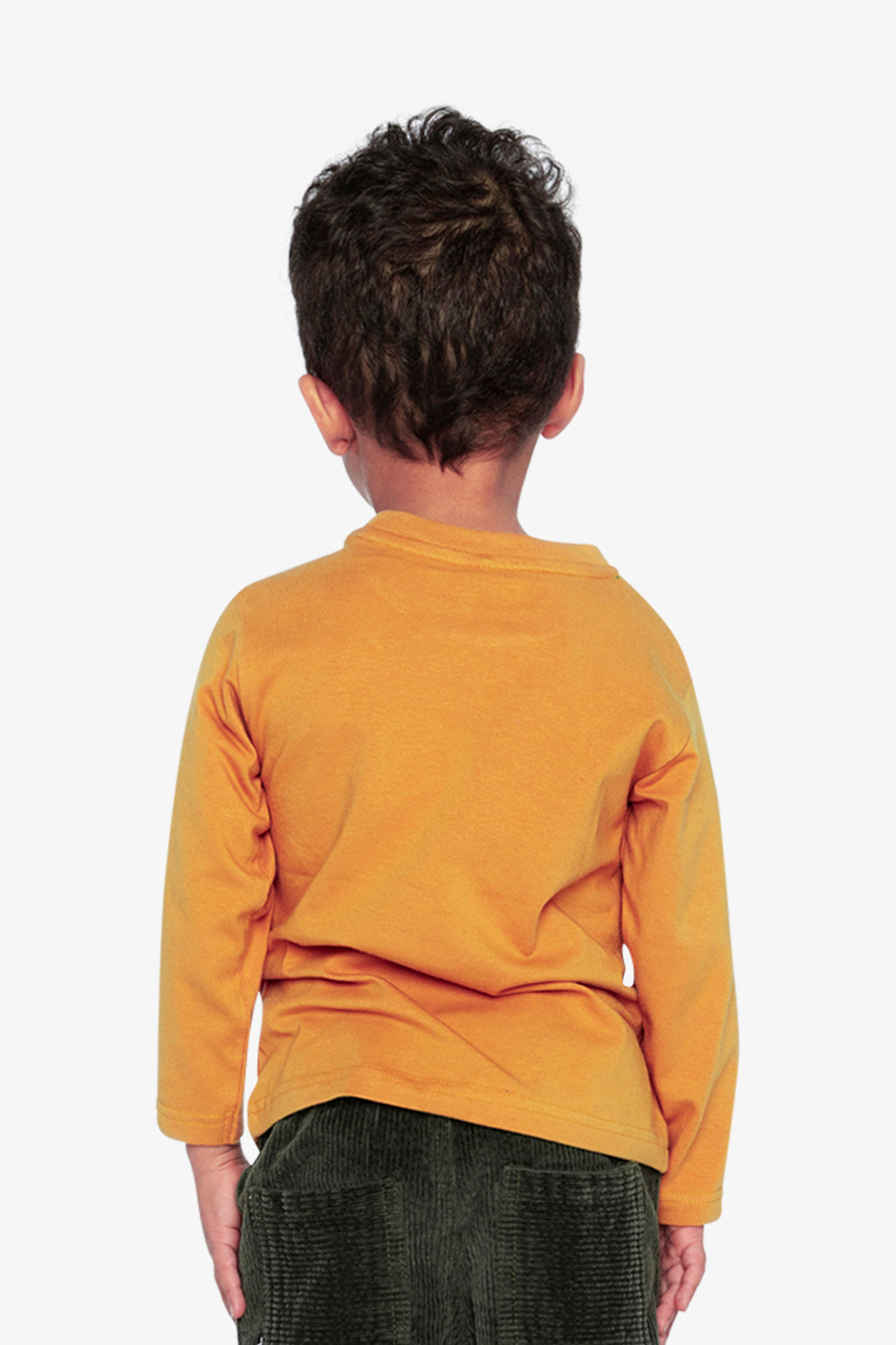 Long Sleeve Organic Cotton T-Shirt Mustard Yellow - J20T70_02290