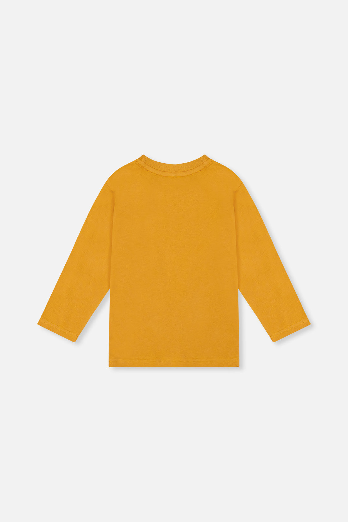 Long Sleeve Organic Cotton T-Shirt Mustard Yellow - Deux par Deux USA