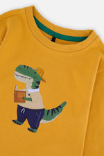 Long Sleeve Organic Cotton T-Shirt Mustard Yellow - J20T70_02290