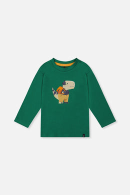 Long Sleeve Organic Cotton T-Shirt Green - J20T70_03016