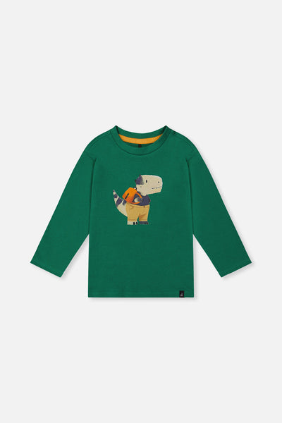 Long Sleeve Organic Cotton T-Shirt Green - J20T70_03016