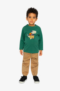 Long Sleeve Organic Cotton T-Shirt Green - J20T70_03016