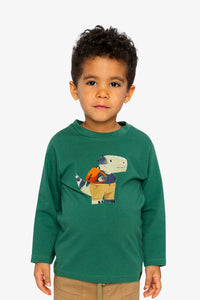 Long Sleeve Organic Cotton T-Shirt Green - J20T70_03016