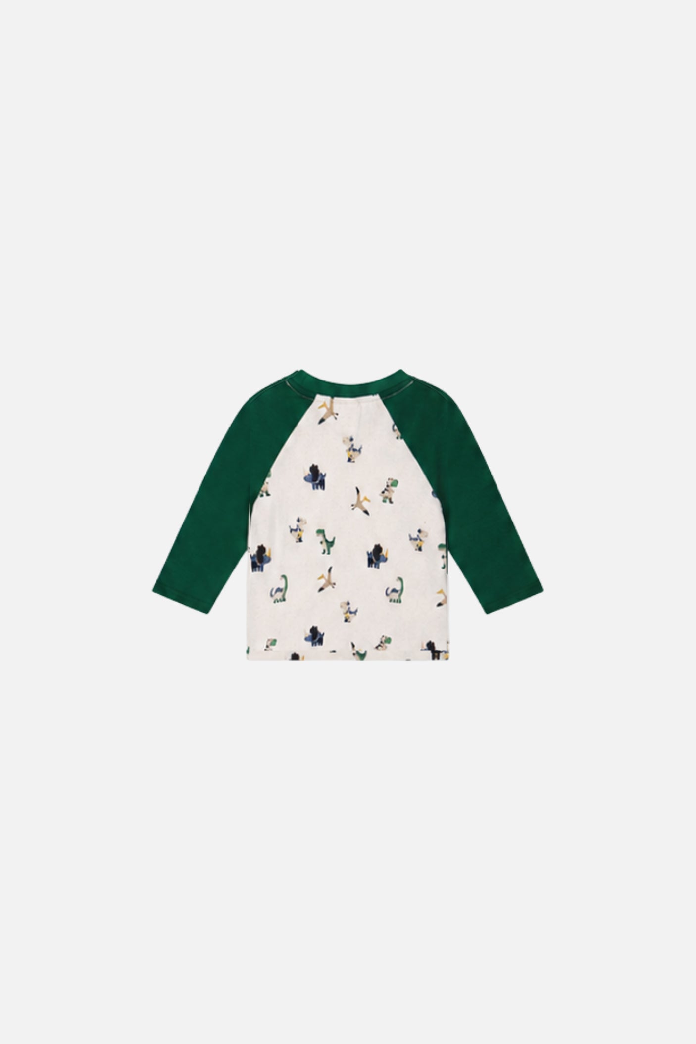 Baby Langarm-Raglan-T-Shirt Beige mit Dinosaurier-Print