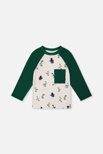Long Sleeve Raglan T-Shirt Beige Dinosaur Print - J20T72_2J263