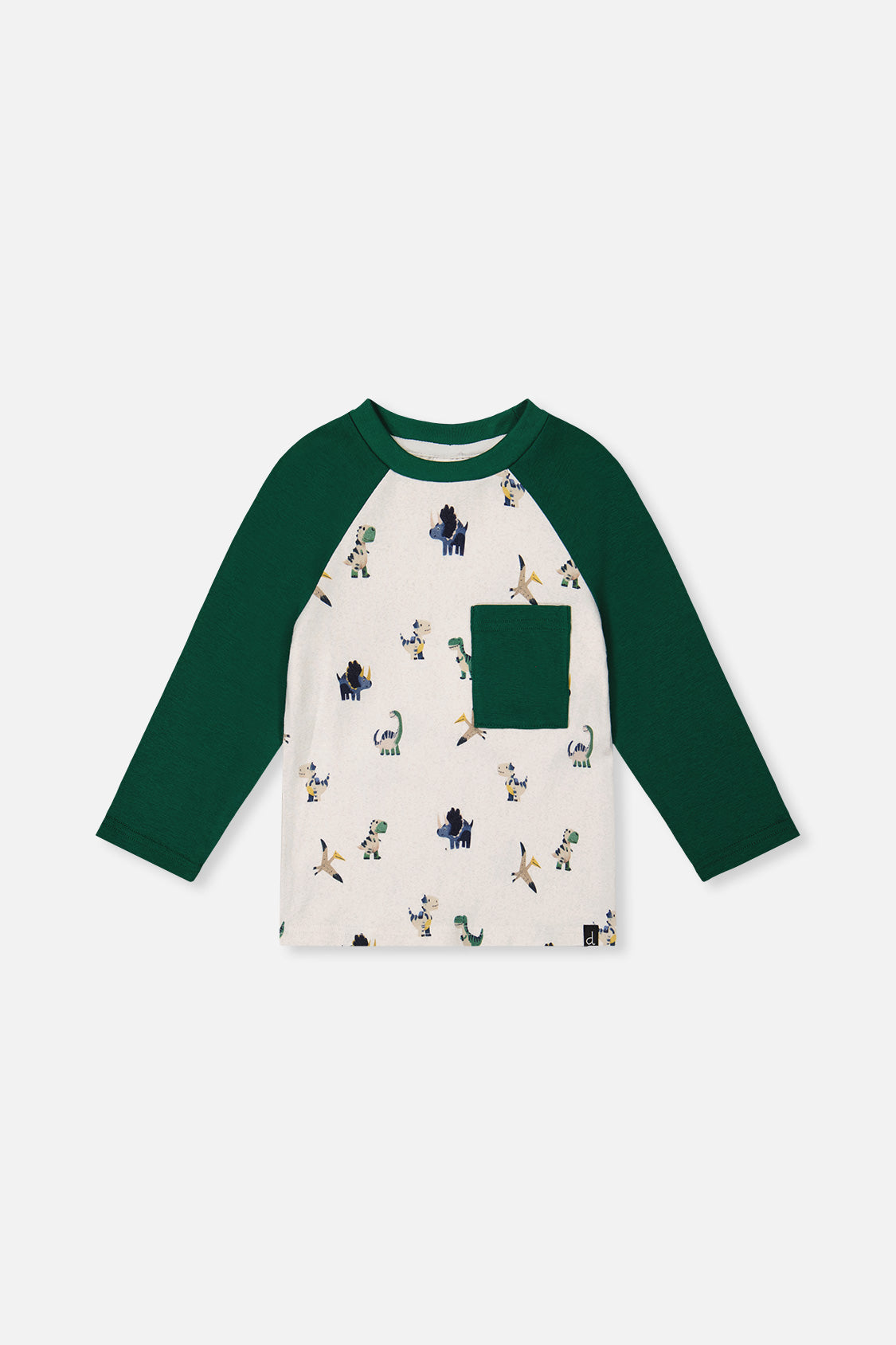 Long Sleeve Raglan T-Shirt Beige Dinosaur Print - J20T72_2J263