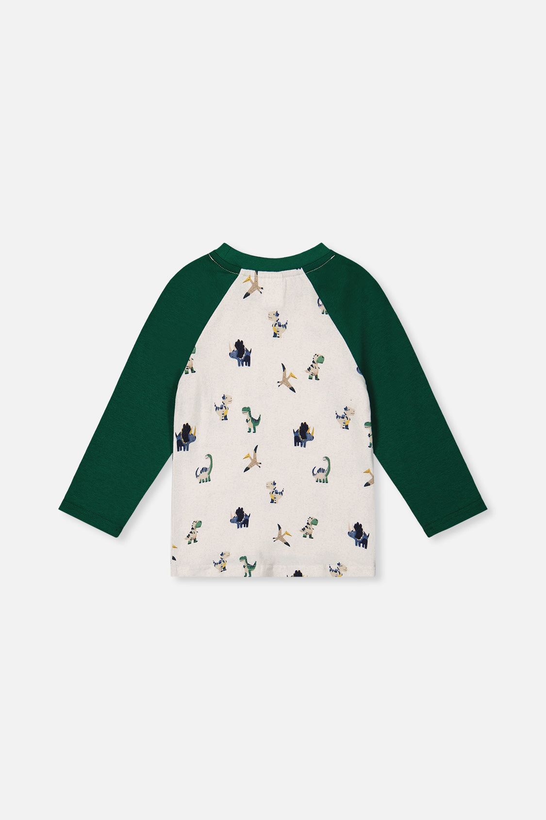 Long Sleeve Raglan T-Shirt Beige Dinosaur Print - J20T72_2J263
