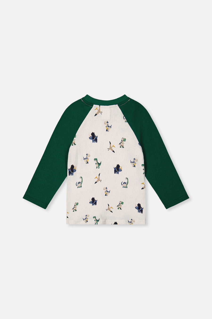 Long Sleeve Raglan T-Shirt Beige Dinosaur Print - J20T72_2J263